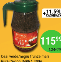 Ceai verde/negru frunze mari Pure Ceylon IMPRA 300g