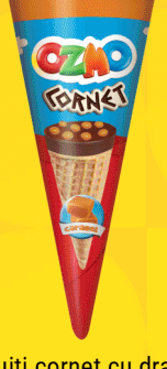 Ozmo Biscuiti cornet cu draje/caramela 25g