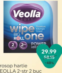 Veolla Prosop hartie Wipe Big Roll One 2-str 2 buc