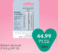 BYPHASSE Balsam de buze 2*4.8 g SPF 30