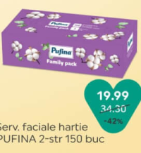 Pufina Serv. faciale hartie Family pack 2-str 150 buc
