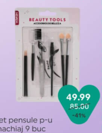 Set pensule p-u machiaj 9 buc Nevadia