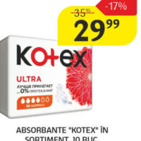 Kotex Absorbante în sortiment 10 buc