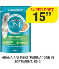 Purina One Indoor Formula Hrană p/u pisici 85g