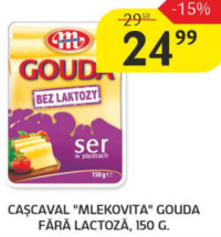 Cascaval Mlekovita Gouda fără lactoză, 150 g