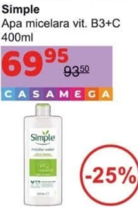 Simple Apa micelara vit. B3+C 400ml