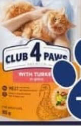 Club 4 Paws Premium pentru pisici adulte curcan în sos 85g