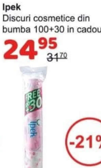 Ipek Discuri cosmetice din bumbac 100+30 in cadou