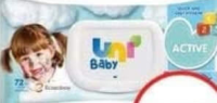 Uni Baby Active servetele umede 72buc cu capac