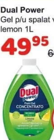 Dual Power Gel pentru spălat vase lemon 1L
