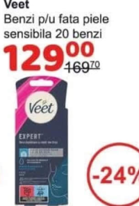 Veet Benzi p/u fata piele sensibila 20 benzi