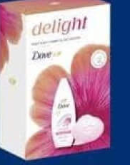 Dove Cadou WOMEN DELIGHT (Gel de Duș 250ml + Săpun 90g) + Puf Gratis