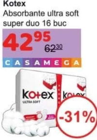Kotex Absorbante ultra soft super duo 16 buc