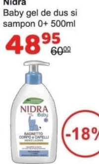 Nidra Baby gel de duș și șampon 0+ 500ml