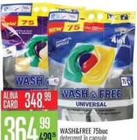 Wash&Free Detergent capsule 75 buc diverse sortimente