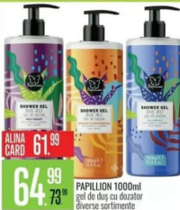 Papillion 1000ml gel de duș cu dozator diverse sortimente