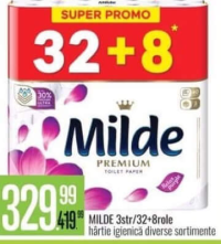 Milde Premium hârtie igienică 3str/32+8role