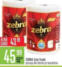 Zebra prosop din hârtie pt bucătărie 2str/1rolă