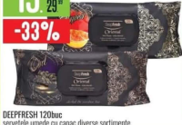 Deepfresh 120buc șervețele umede cu capac diverse sortimente