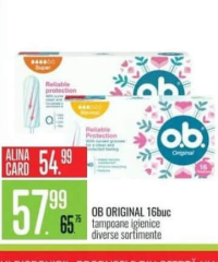 OB Original 16buc tampoane igienice diverse sortimente