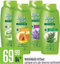 Wash&Go șampon p/u păr 675ml diverse sortimente