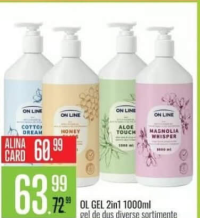 OL GEL 2in1 1000ml gel de duș diverse sortimente