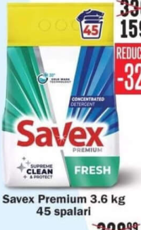 Savex Premium Fresh Detergent pudră 3.6 kg 45 spălări
