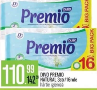 Divo Premio Natural hârtie igienică 3str/16role