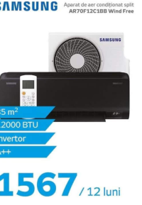 SAMSUNG Aparat de aer condiționat split AR70F12C1BB Wind Free / 12 luni