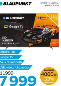 Blaupunkt Smart TV LED 65" 65UGC5500 UltraHD 4K 165 cm