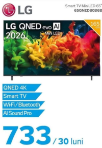 LG Smart TV MiniLED 65" 65QNED80B6B