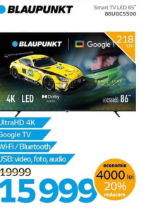Blaupunkt Smart TV LED 86" 86UGC5500 UltraHD 4K 218 cm