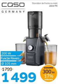 Caso Germany Juice Fit Storcător de fructe cu melc 200W Ø 105 mm