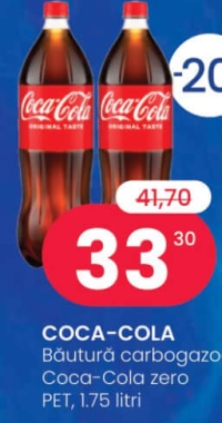 COCA-COLA Газированный напиток, Coca-Cola zero, ПЭТ, 1.75 литра