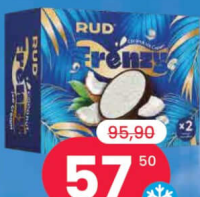 RUD Înghețată în coajă de cocos, 2x90 grame