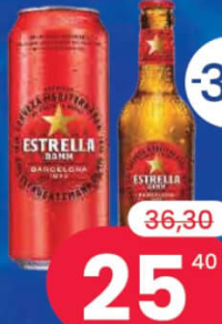 ESTRELLA Bere blondă filtrată, C/M, 0.5 litri, ST, 0.33 litri