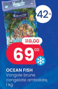 OCEAN FISH Vongole brune congelate ambalate, 1 kg