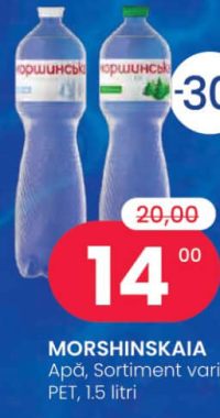 MORSHINSKAIA Apă, Sortiment variat, PET, 1.5 litri