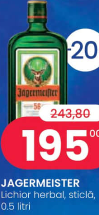 JAGERMEISTER Lichior herbal, sticlă, 0.5 litri