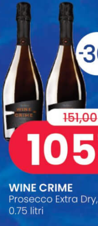 WINE CRIME Prosecco Extra Dry, 0.75 litri