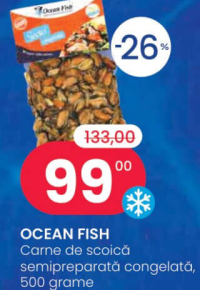 OCEAN FISH Carne de scoică semipreparată congelată, 500 grame