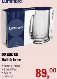 LUMINARC DRESDEN Halbă bere 2 buc 330 ml