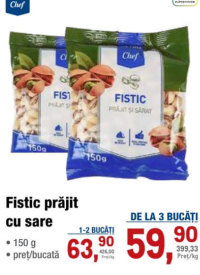 Metro Chef Fistic prăjit și sărat 150g de la 3 buc