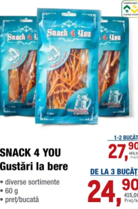 Snack 4 You Gustări la bere diverse sortimente 60g de la 3 buc