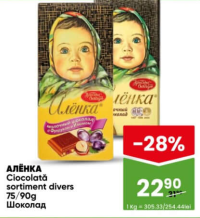 АЛЁНКА Шоколад в ассортименте 75/90г