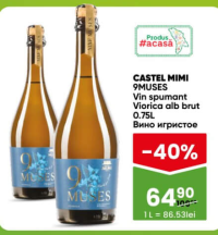 CASTEL MIMI 9MUSES Vin spumant Viorica alb brut 0.75L