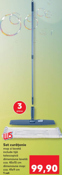 W5 Set curățenie mop și lavetă 1 set