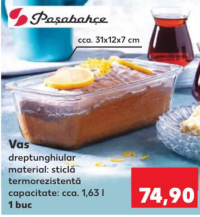 Paşabahçe Vas dreptunghiular termorezistent 1,63 l 1 buc