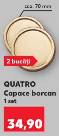 Bormioli Rocco QUATRO Capace borcan cca. 70 mm 2 bucăți 1 set