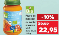 K-Bio Piure de morcovi cu cartof și carne vită de la 8 luni 190 g